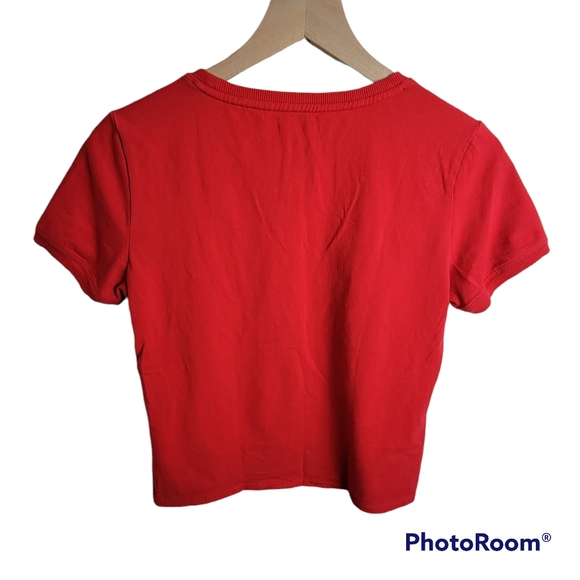 Tommy Hilfiger | Graphic Logo Shirt Red Tshirt Top Small - Picture 2 of 6